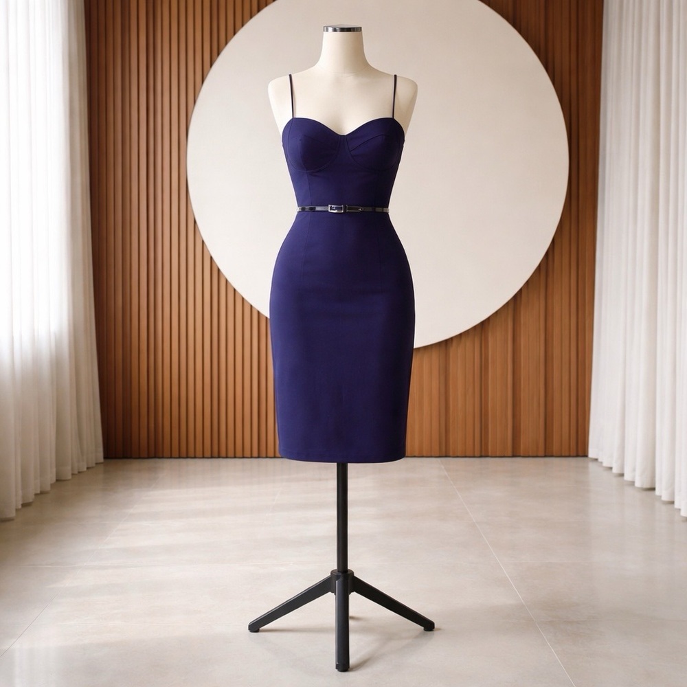 Black Halo Purple Spaghetti-Strap Sheath Dress